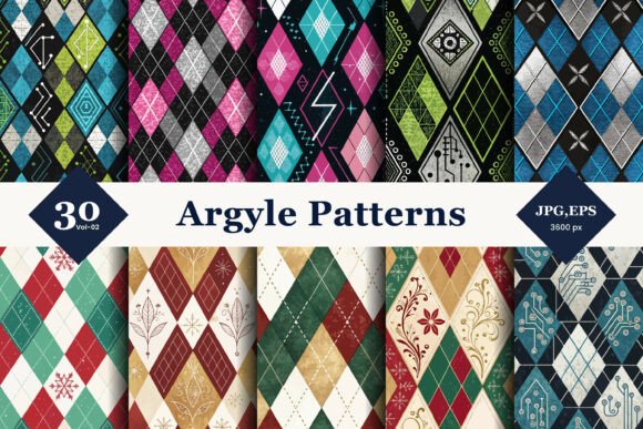 Argyle Style Seamless Patterns 02: Timeless Elegance for Modern Designers