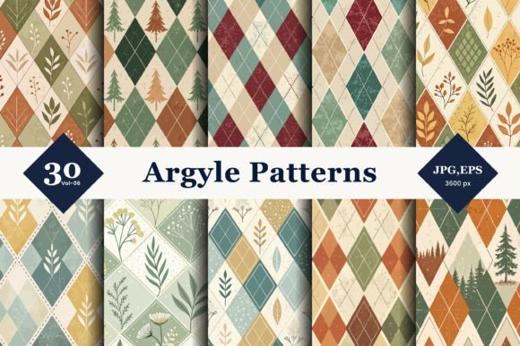 Argyle Style Seamless Patterns 06: A Modern Twist on a Timeless Design