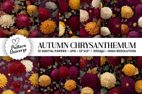Autumn Chrysanthemum Flowers Patterns: A Versatile Resource for Creative Projects