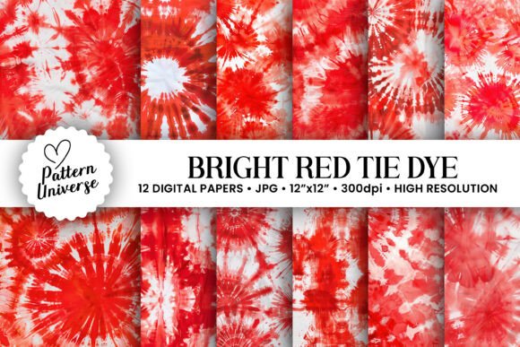 Bright Red Tie Dye Seamless Patterns: A Vibrant Addition to Modern Craft Projects