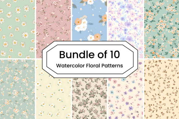 Bundle of 10 Floral Cottagecore Patterns: A Delicate Addition to Creative Projects