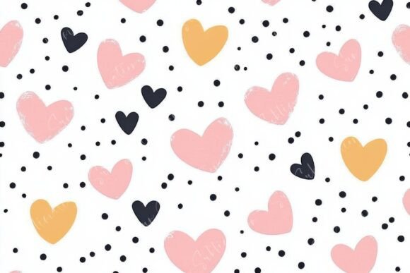 Creative Love Patterns: A Beautiful Blend of Hearts and Dots for Modern Design