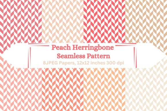 Exploring the Elegance of Peach Herringbone 8 Seamless Patterns for Print-on-Demand Projects
