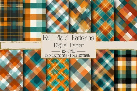 Fall Plaid Patterns - Orange Teal: A Strategic Design Resource for Seasonal Creativity