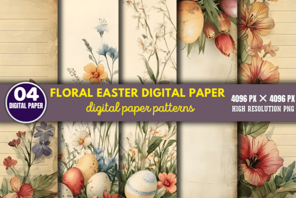 Floral Easter Digital Paper Patterns 9: A Versatile Creative Tool