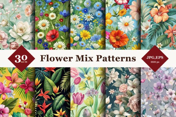 Flower Mix Style Seamless Patterns 06: A Designer’s Guide to Choosing the Right Floral Backgrounds