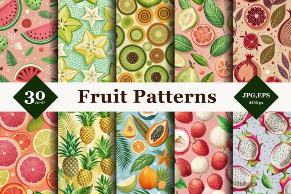 Fruit Seamless Patterns 07: A Versatile Resource for Creative Professionals