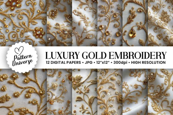 Gold Rhinestones Embroidery Patterns: A Versatile Craft Resource for Creative Projects