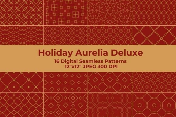 Holiday Aurelia Deluxe Seamless Patterns: Elevate Your Festive Designs with Luxury and Precision