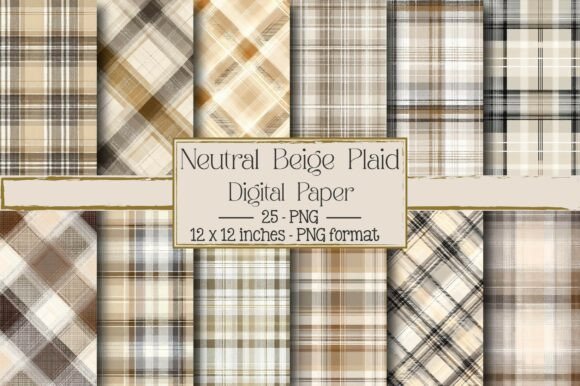 Neutral Beige Plaid Patterns for Creative Projects