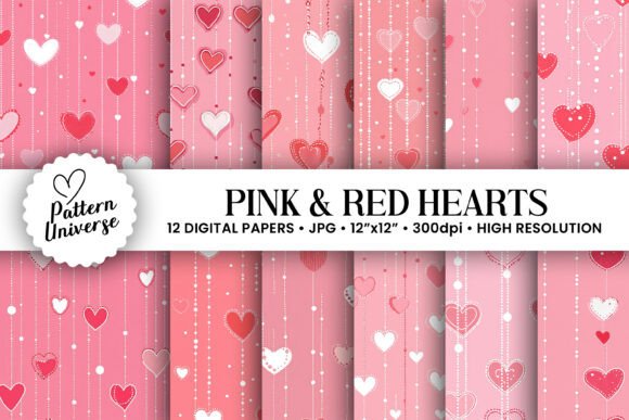 Pink Loving Hearts Seamless Patterns