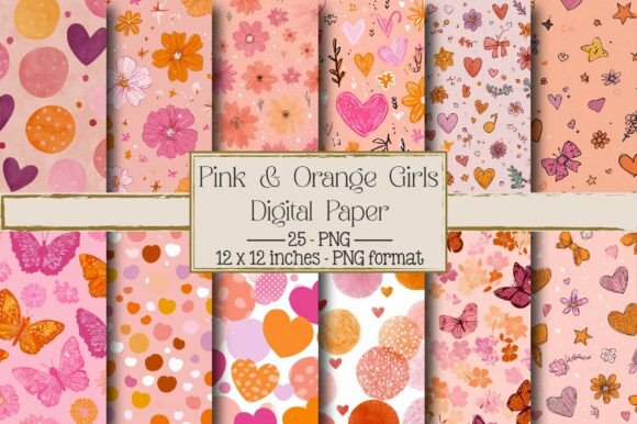 Pink Orange Girls Patterns: A Versatile Resource for Creative Projects