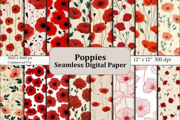 Poppies Seamless Patterns: A Creative Tool for Designers and Makers