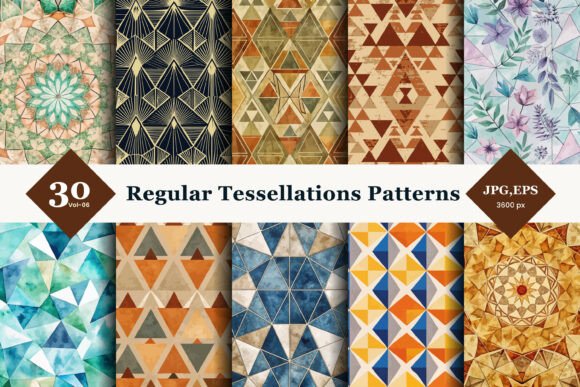 Regular Tessellations Seamless Patterns 06: A Strategic Resource for Creative and Commercial Projects