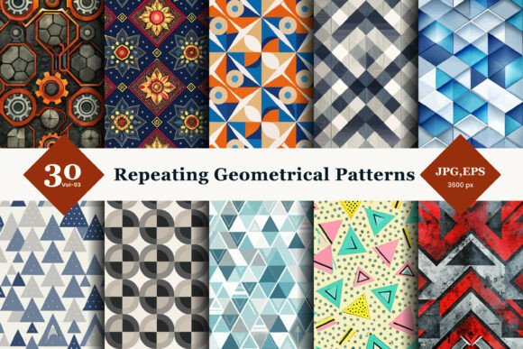 Repeating Geometric Seamless Patterns 03: A Bold Addition to Modern Design
