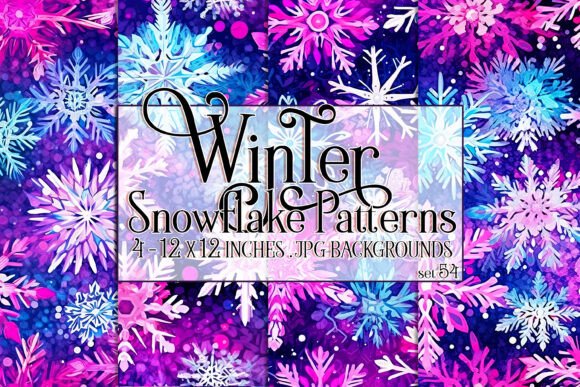 Watercolor Winter Snowflake Patterns: A Versatile Design Resource
